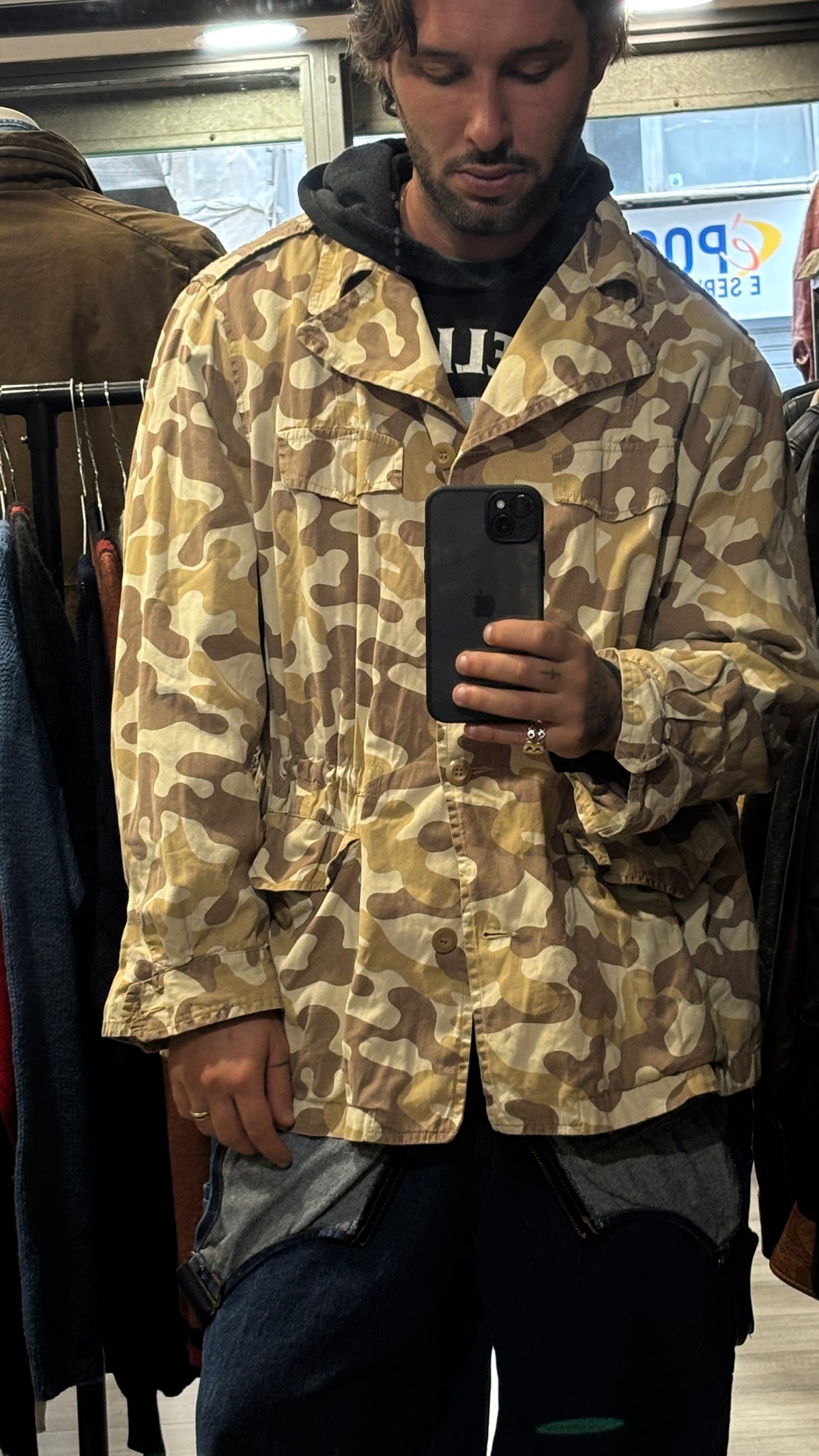 Camo duck jacket tg.46/48