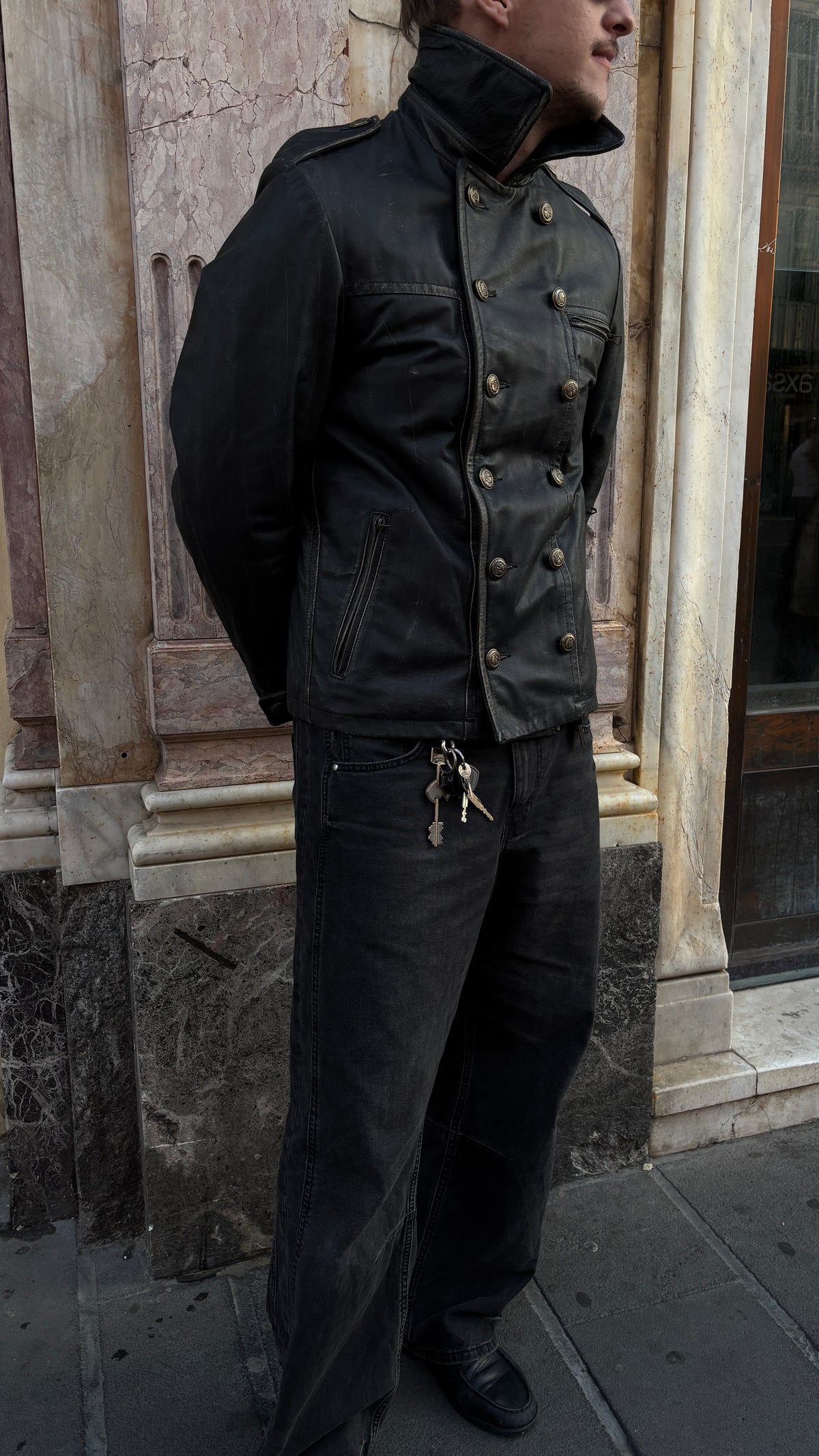 Napoleon leather jacket 70’ tg.46/48
