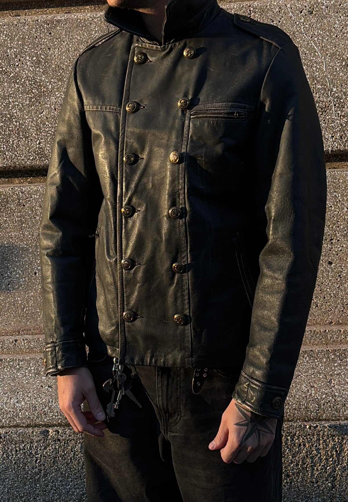Napoleon leather jacket 70’ tg.46/48
