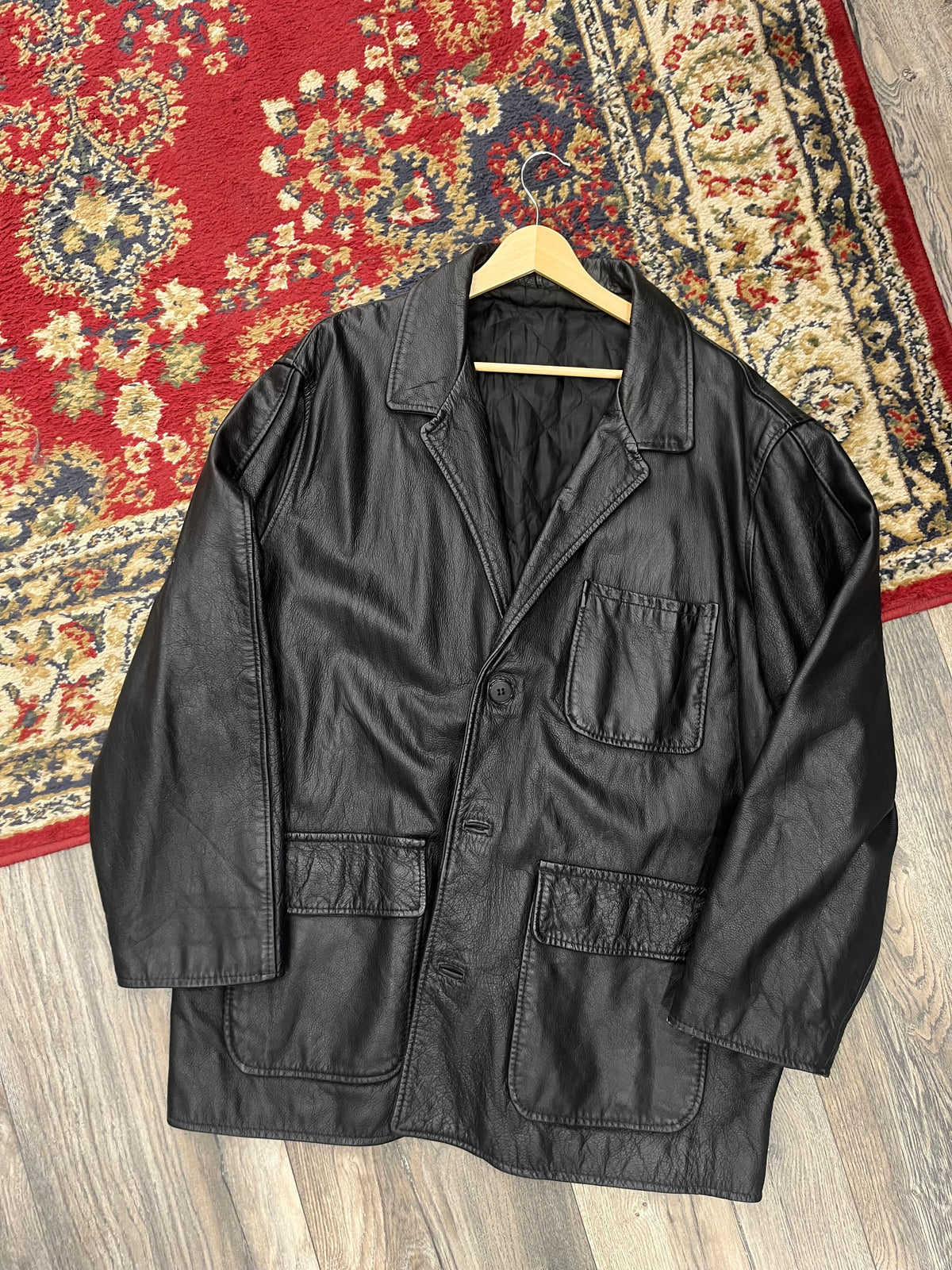 Giacca pelle nero tg.50/52 AV32