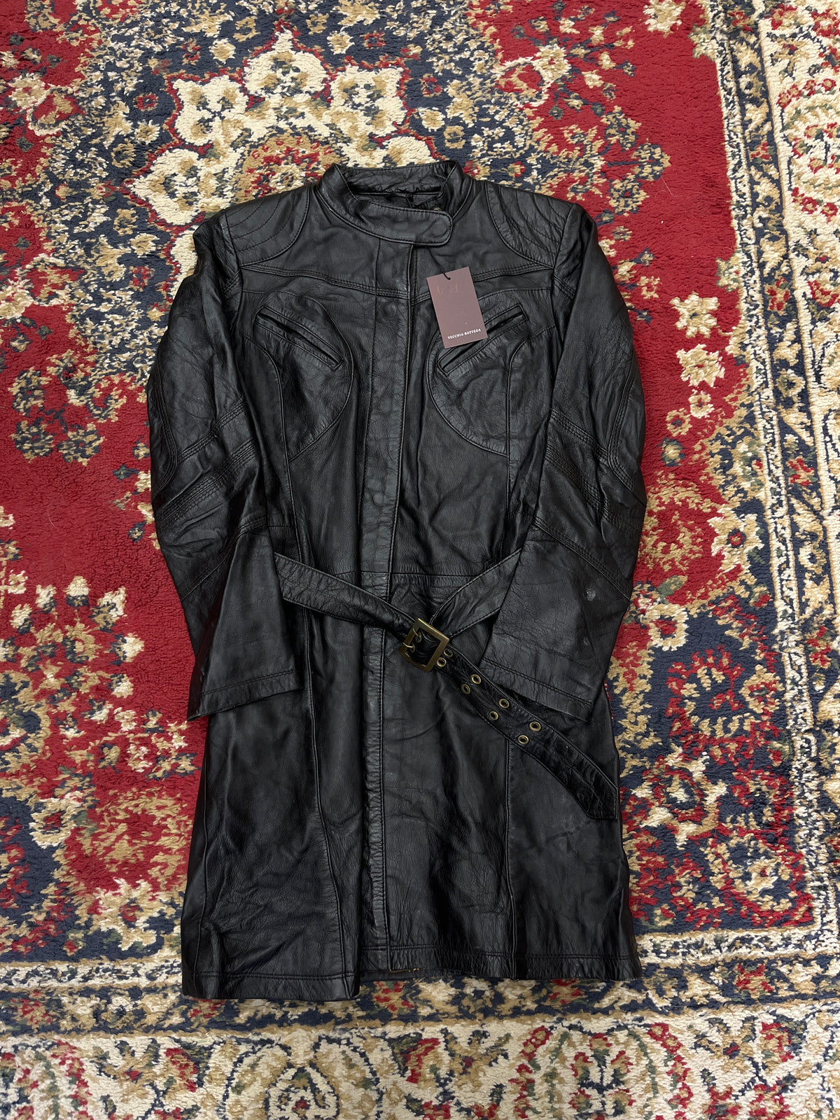 Trench pelle donna mod.biker Tg.38/40 Av51