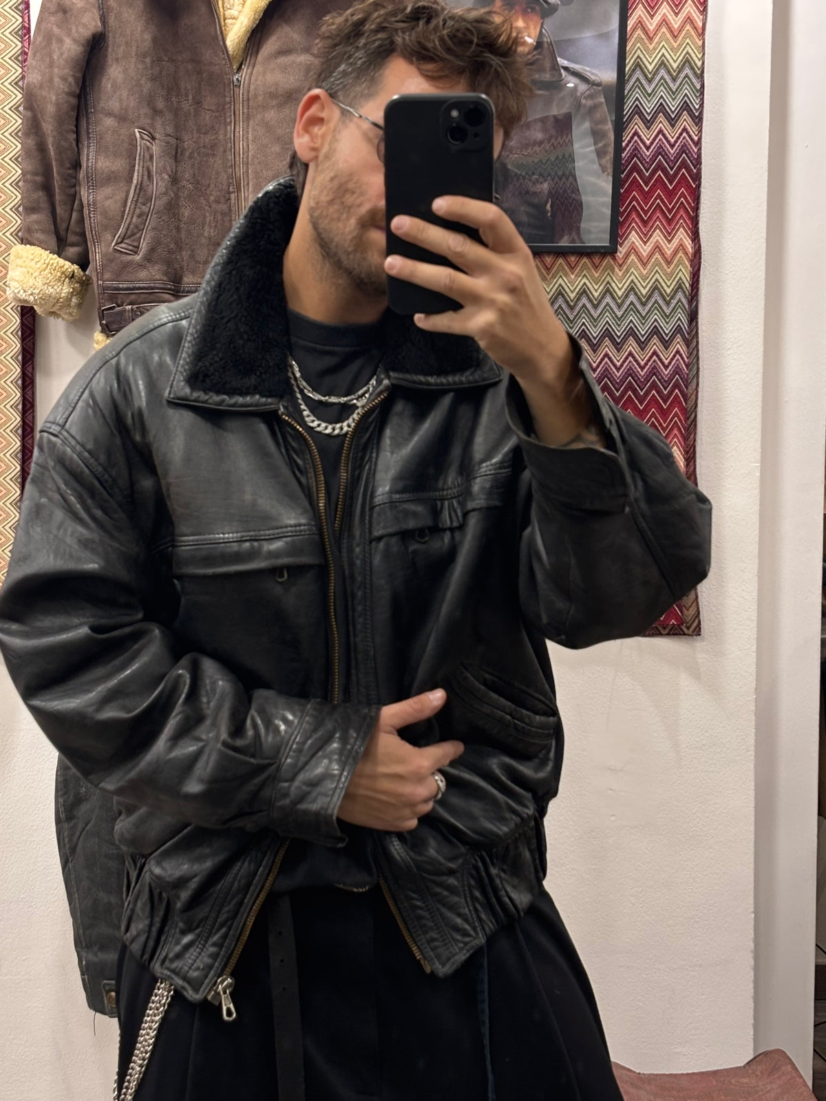 Leather jacket Tg.48/50